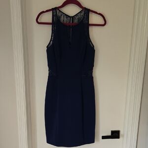 Guess Navy Blue Lace Mini Dress